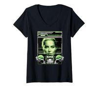 Women's Sci Fi Glitch Critical Error Cyberpunk AI V-Neck T-Shirt