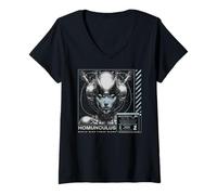Women's Sci Fi Homunculus Machine 01 World Wide Human Clone V-Neck T-Shirt