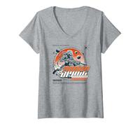 Women's Sci Fi Space Invasion Alien Warrior Future Battle V-Neck T-Shirt