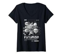 Women's Sci Fi The Futurism Astro Future Renaissance 2030 V-Neck T-Shirt