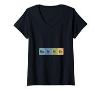 Women's Science Chemistry Periodic Table Runner Joke V-Neck T-Shirt