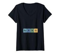 Women's Science Chemistry Periodic Table Runner Joke V-Neck T-Shirt