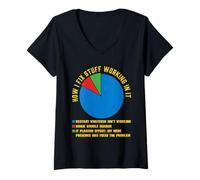 Womens Science Coder How I FIX Stuff Working in IT Funny Nerdcoder V-Neck T-Shirt