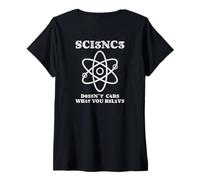 Womens Science doesn´t care what you believe Leetspeak Version V-Neck T-Shirt