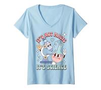 Women's Science Humor It's Not Magic It's Science Saying V-Neck T-Shirt
