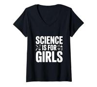 Women's Science is for Girls Empowering STEM V-Neck T-Shirt