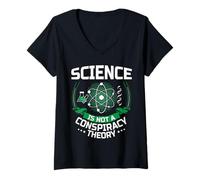Womens Science is Not a Conspiracy Theory Funny STEM V-Neck T-Shirt