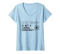 Womens Science is Not a Liberal Conspiracy Political Retro Vintage V-Neck T-Shirt