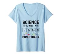 Womens Science is Not a Liberal Conspiracy Political Retro Vintage V-Neck T-Shirt
