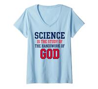 Women's Science is The Study of Handiwork God Christian V-Neck T-Shirt