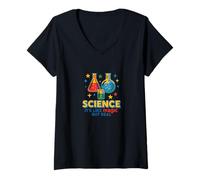 Womens Science It’s Like Magic But Real Clever STEM Design V-Neck T-Shirt