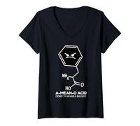 Women's Science Jokes A-Mean-O Acid Science Lover Geek V-Neck T-Shirt