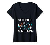 Women's Science Matters -Fun School, Junior High, College, Chemistry V-Neck T-Shirt