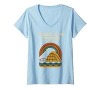 Womens Science on The Arkansas Shirt Retro Rocket Dome River View V-Neck T-Shirt