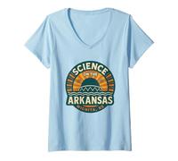 Womens Science on The Arkansas Shirt Retro Wichita KS River Icon V-Neck T-Shirt