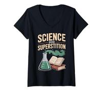 Womens Science Over Superstition Rational Thought Design V-Neck T-Shirt