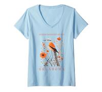 Women's Scissor-Tailed Flycatcher Oklahoma State Bird V-Neck T-Shirt