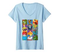 Women's Scooby-Doo Character Squares V-Neck T-Shirt
