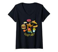 Women's Scooby-Doo Feed Me Junk Food V-Neck T-Shirt