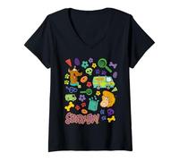 Women's Scooby-Doo Flower Icons V-Neck T-Shirt