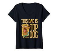 Women's Scooby-Doo Scoob This Dad is Top Dog V-Neck T-Shirt