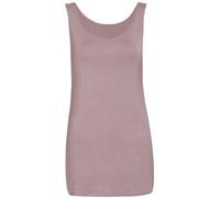 Womens Scoop Neck Sleeveless Ladies Long Soft Stretch Plain Vest Casual Strappy T-Shirt Top Mocha Size 22 - 24 (XXXL)