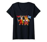 Women's Scotland Angola Flag Scottish Angolan Roots Angola Heritage V-Neck T-Shirt