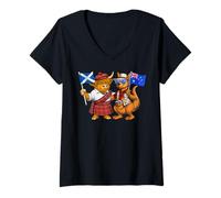 Women's Scotland Australia Flag Scottish Roots Proud Australian V-Neck T-Shirt