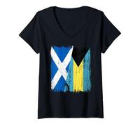 Womens Scotland Bahamas Half Flag Scottish Bahamian Jersey V-Neck T-Shirt