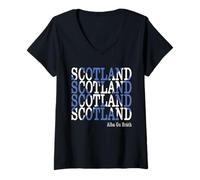 Women's Scotland Flag Alba Gu Bràth Scottish V-Neck T-Shirt
