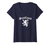 Women's Scotland Flag Lion Rampant Scottish Pride V-Neck T-Shirt