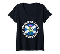 Women's Scotland Flag Thistle St Andrews Day Funny Scottish Pride V-Neck T-Shirt