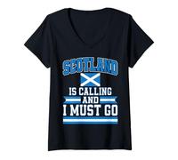 Women's Scotland is Calling and I Must Go V-Neck T-Shirt