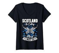 Women's Scotland is Calling and I Must Go V-Neck T-Shirt
