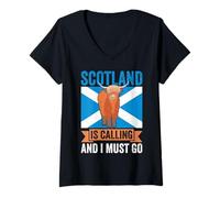 Women's Scotland is Calling and I Must Go V-Neck T-Shirt