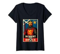 Womens Scotland. Robert The Bruce V-Neck T-Shirt