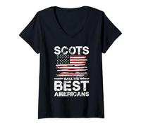 Womens Scots Make The Best Americans Flag V-Neck T-Shirt