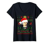 Womens Scott Composer Joplin Around The Christmas Tree V-Neck T-Shirt