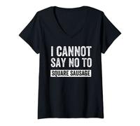 Womens Scottish Breakfast Square Sausage Roll Flat Lorne Steak Fun V-Neck T-Shirt