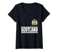Women's Scottish Coat of Arms - Scotland Flag V-Neck T-Shirt