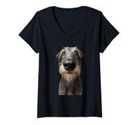Womens Scottish Deerhound V-Neck T-Shirt