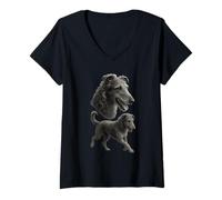 Womens Scottish Deerhound V-Neck T-Shirt