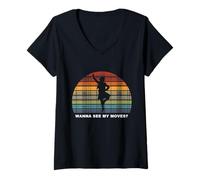Womens Scottish Highland Dance Games Retro Tartan Sunset Pun V-Neck T-Shirt