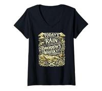 Women's Scottish Life Wisdom About Rain and Whisky V-Neck T-Shirt