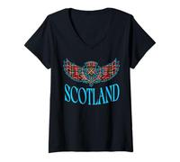 Women's Scottish Tartan s Scot's Thistle s Scotland Fan Pride V-Neck T-Shirt