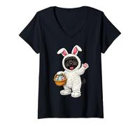 Women's Scottish Terrier Dog As Easter Bunny Funny Cute Boys & Girls V-Neck T-Shirt