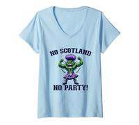 Womens Scottish Thistle No Scotland No Party Scottish V-Neck T-Shirt