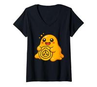 Womens SCP-999 Holding SCP Foundation Logo Happiness Slime Blob V-Neck T-Shirt