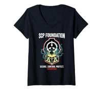 Women's SCP Foundation Containment Able Glitch Anomaly SCP-076 V-Neck T-Shirt
