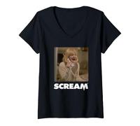 Women's Scream Official Ghostface Classic Slasher Horror Movie Appar V-Neck T-Shirt